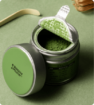 Opened matcha tin