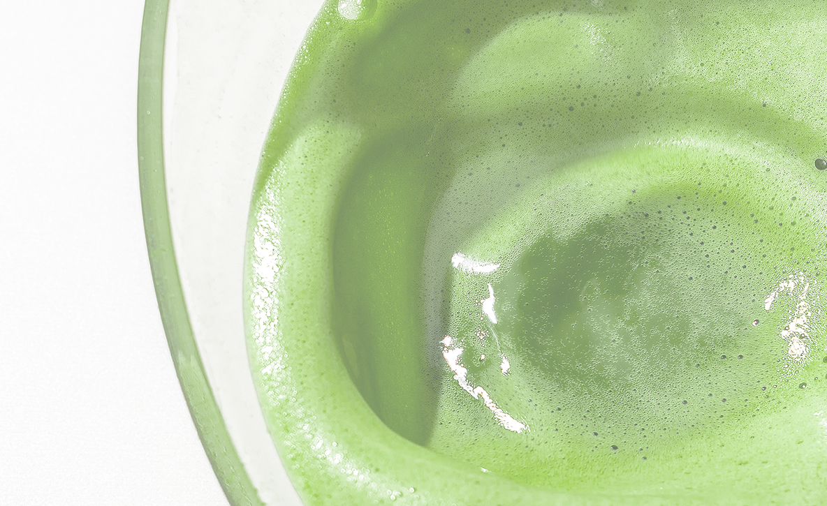 Close-up of matcha tea