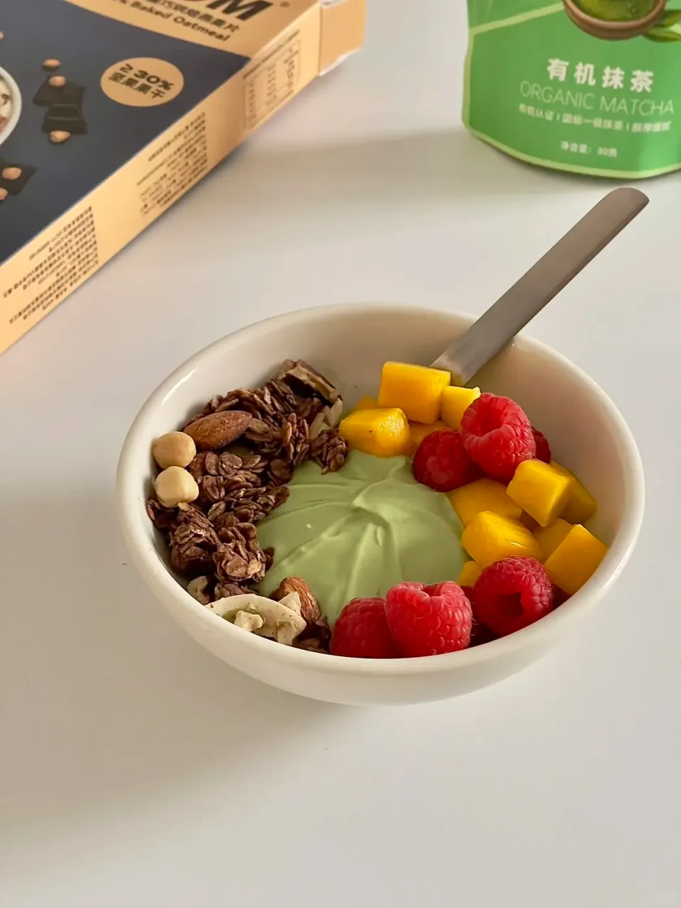 Matcha yogurt bowl with fruit
